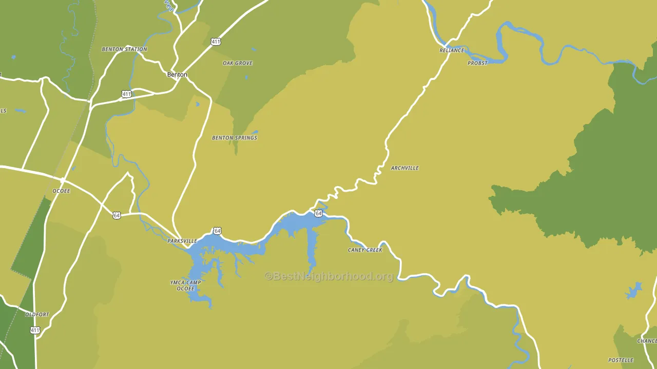 Polk County, TN block-group voter-turnout map