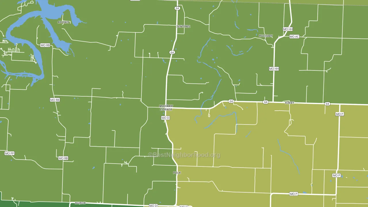 Polk, MO block-group voter-turnout map