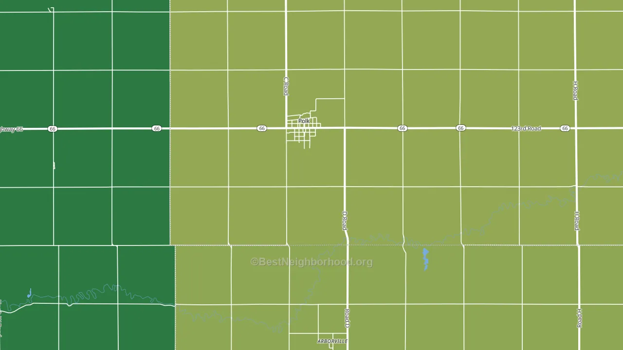 Polk, NE block-group voter-turnout map