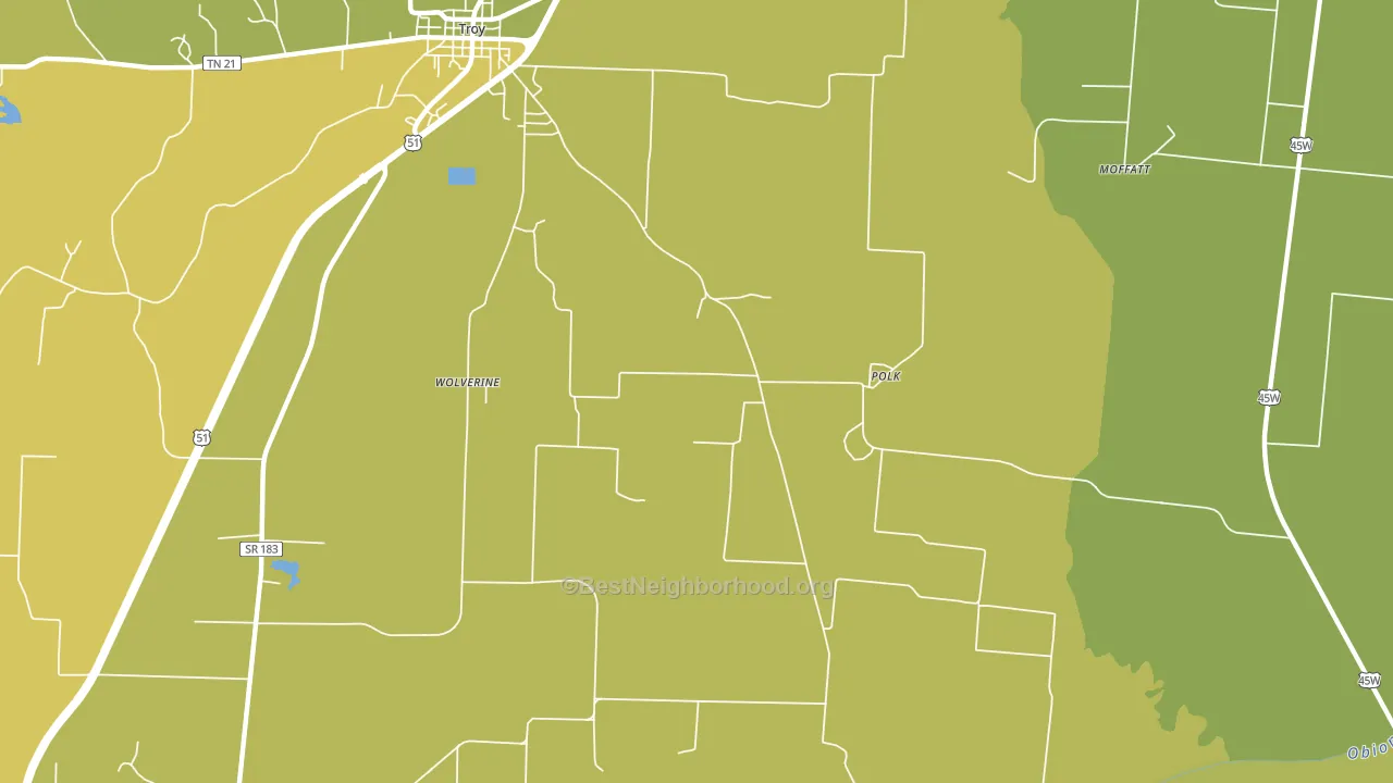 Polk, TN block-group voter-turnout map