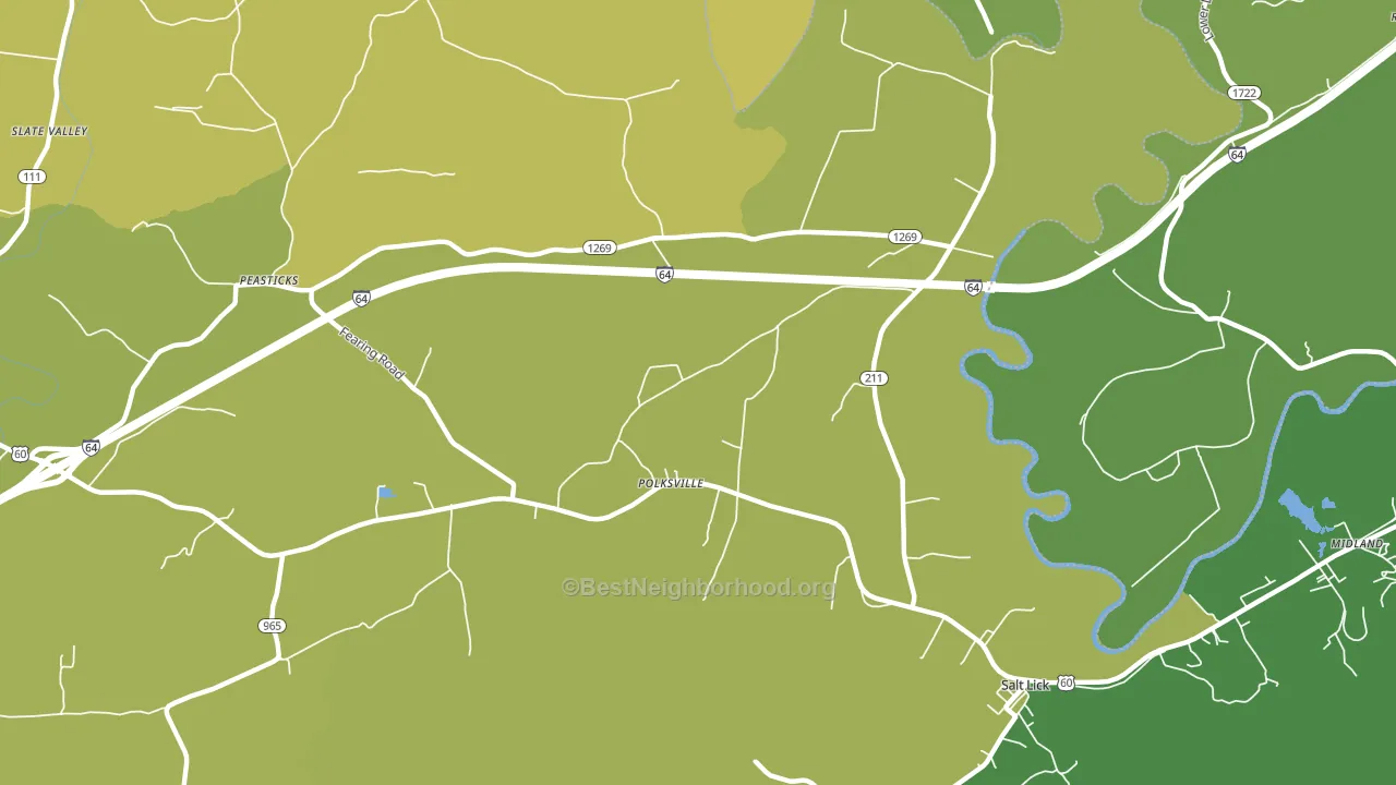 Polksville, KY block-group voter-turnout map