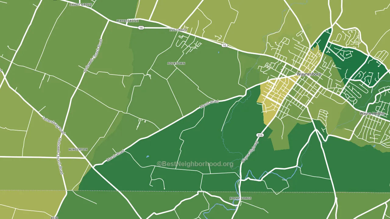 Polktown, PA block-group voter-turnout map