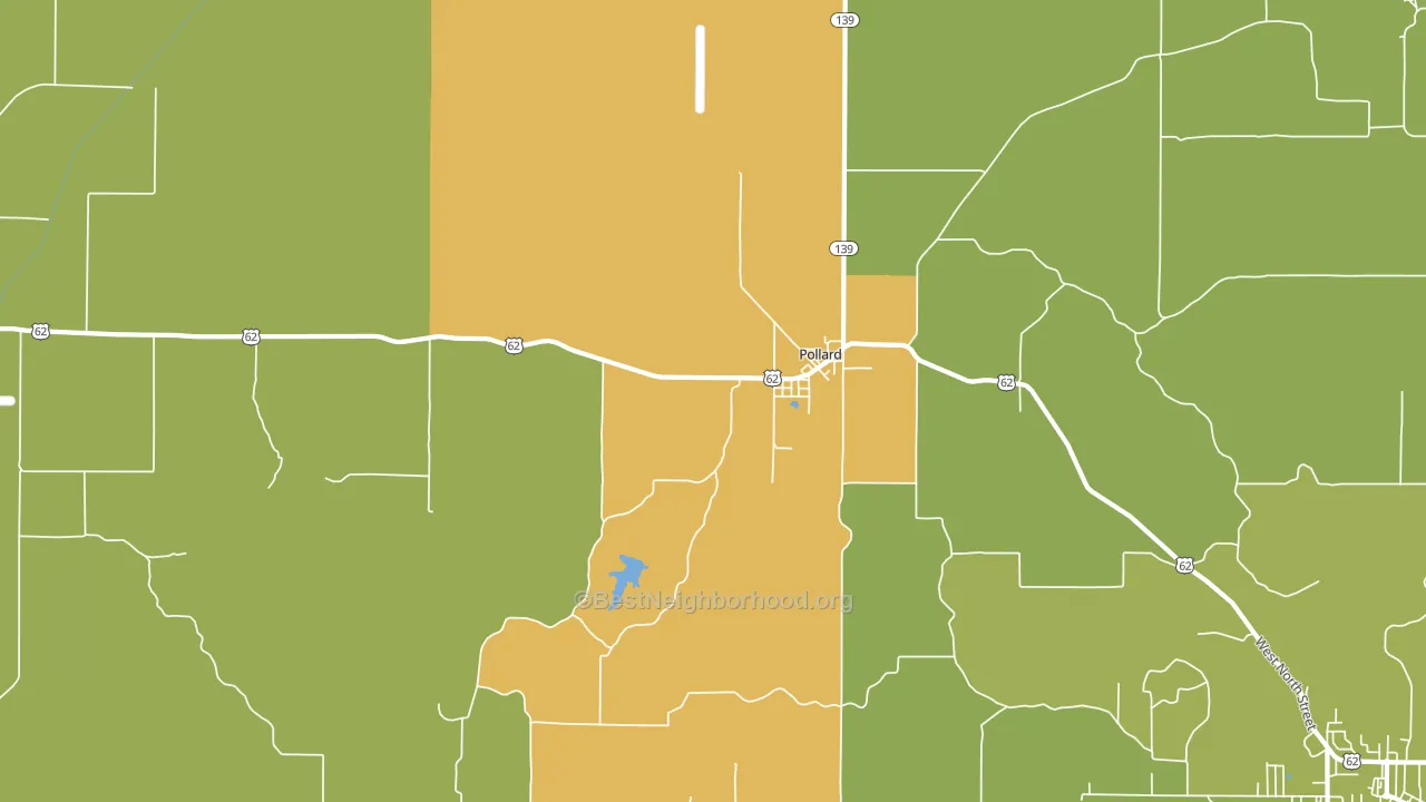 Pollard, AR block-group voter-turnout map