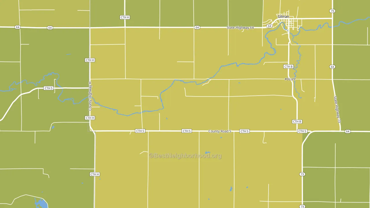Polley, WI block-group voter-turnout map