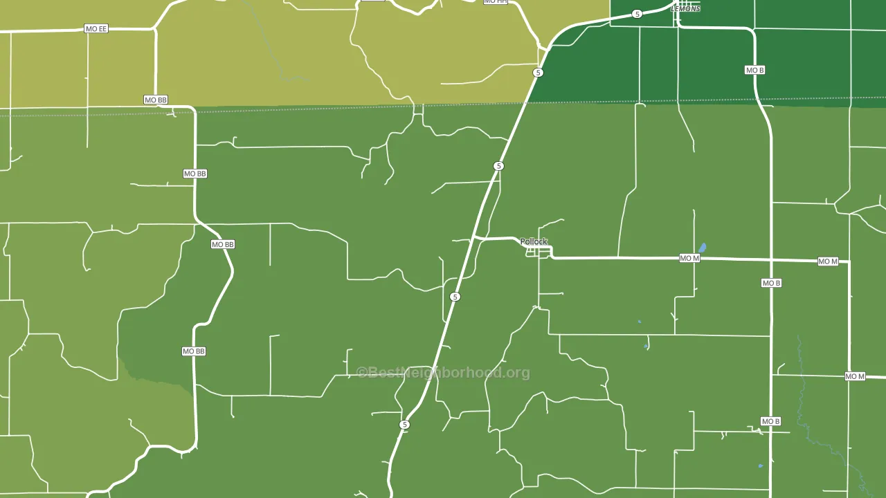 Pollock, MO block-group voter-turnout map