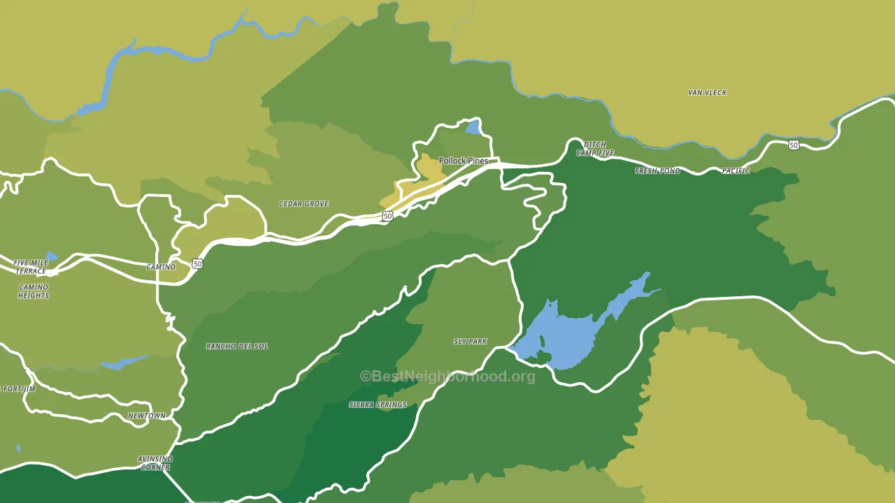 Pollock Pines, CA block-group voter-turnout map