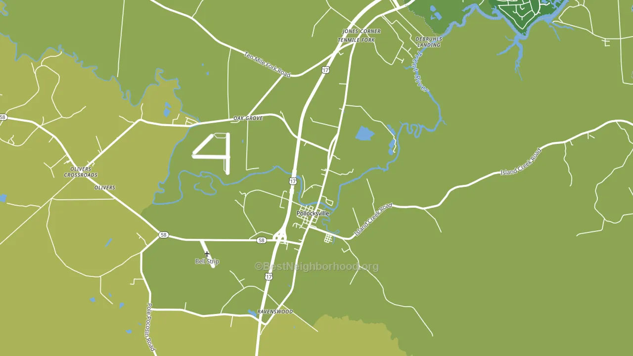 Pollocksville, NC block-group voter-turnout map
