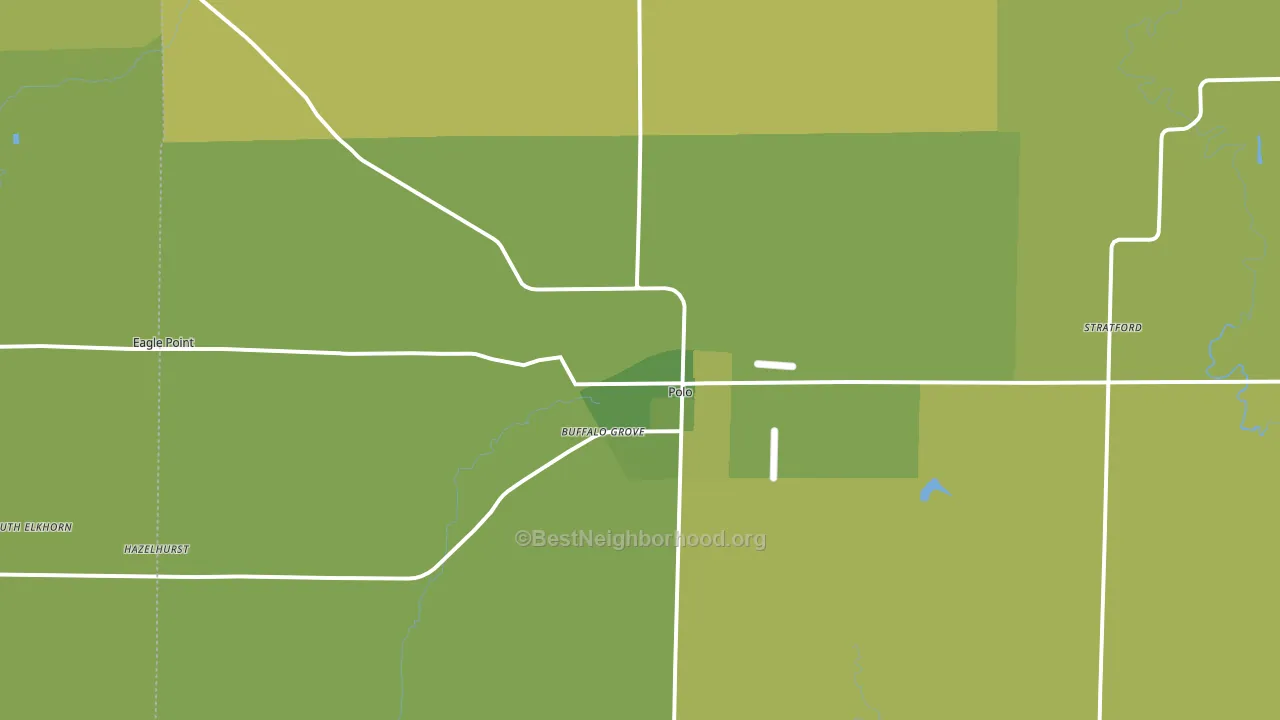 Polo, IL block-group voter-turnout map
