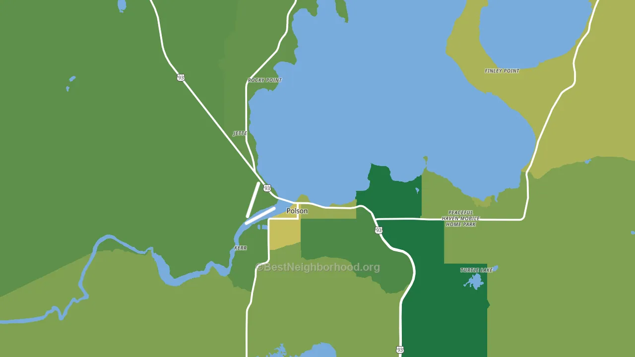 Polson, MT block-group voter-turnout map