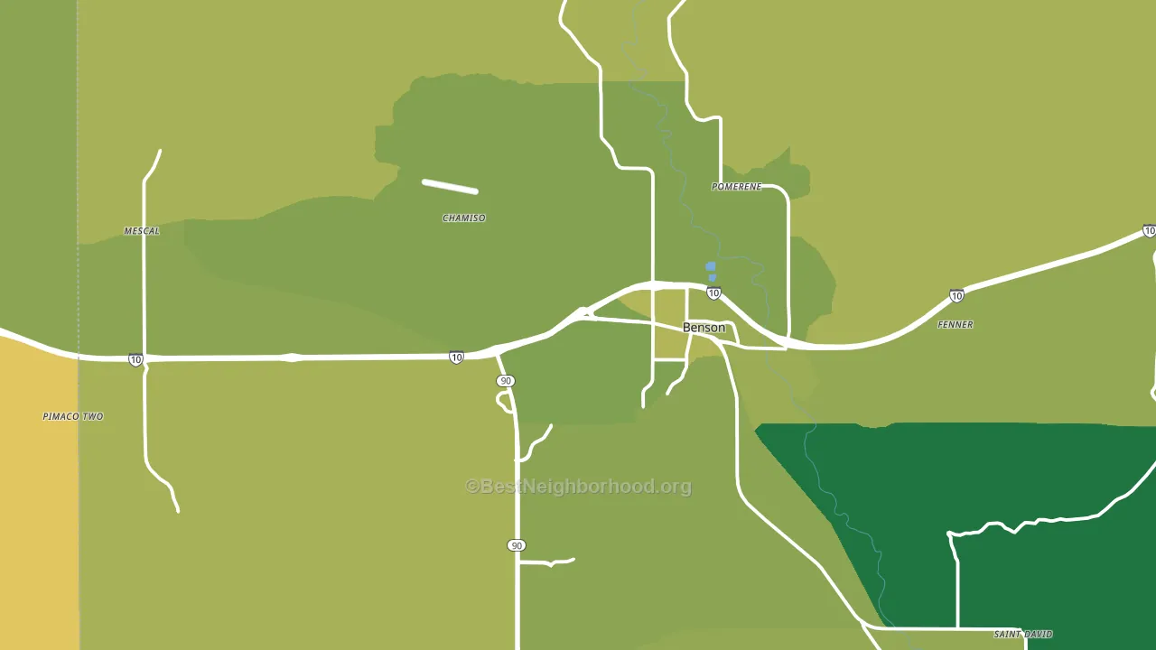 Pomerene, AZ block-group voter-turnout map