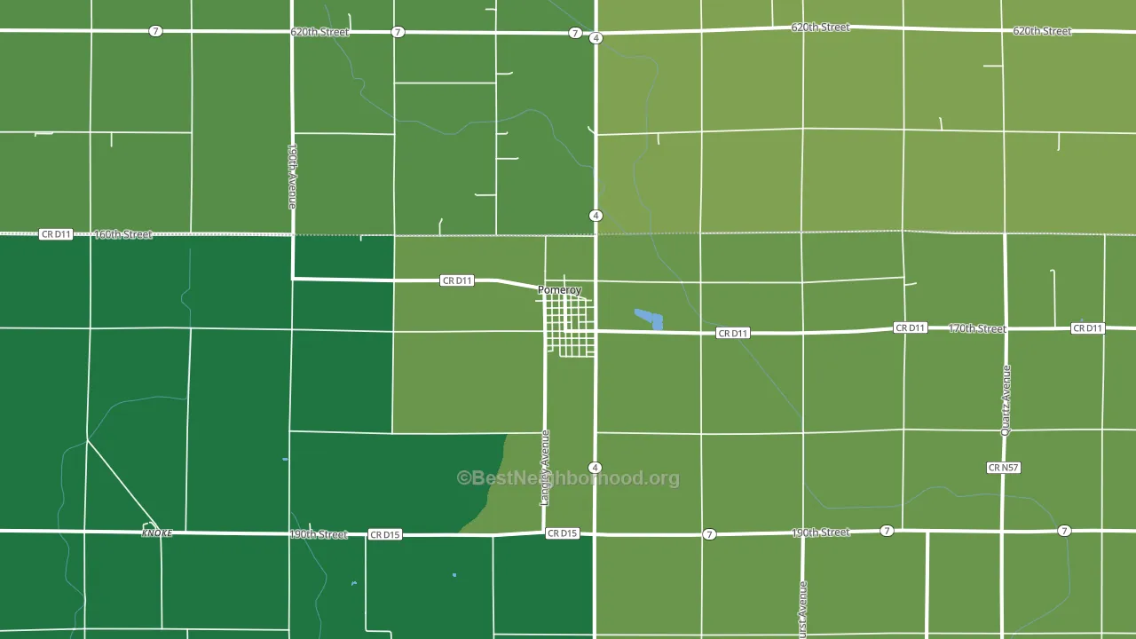 Pomeroy, IA block-group voter-turnout map