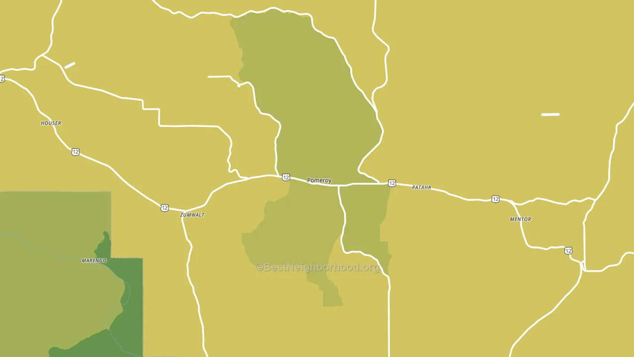 Pomeroy, WA block-group voter-turnout map