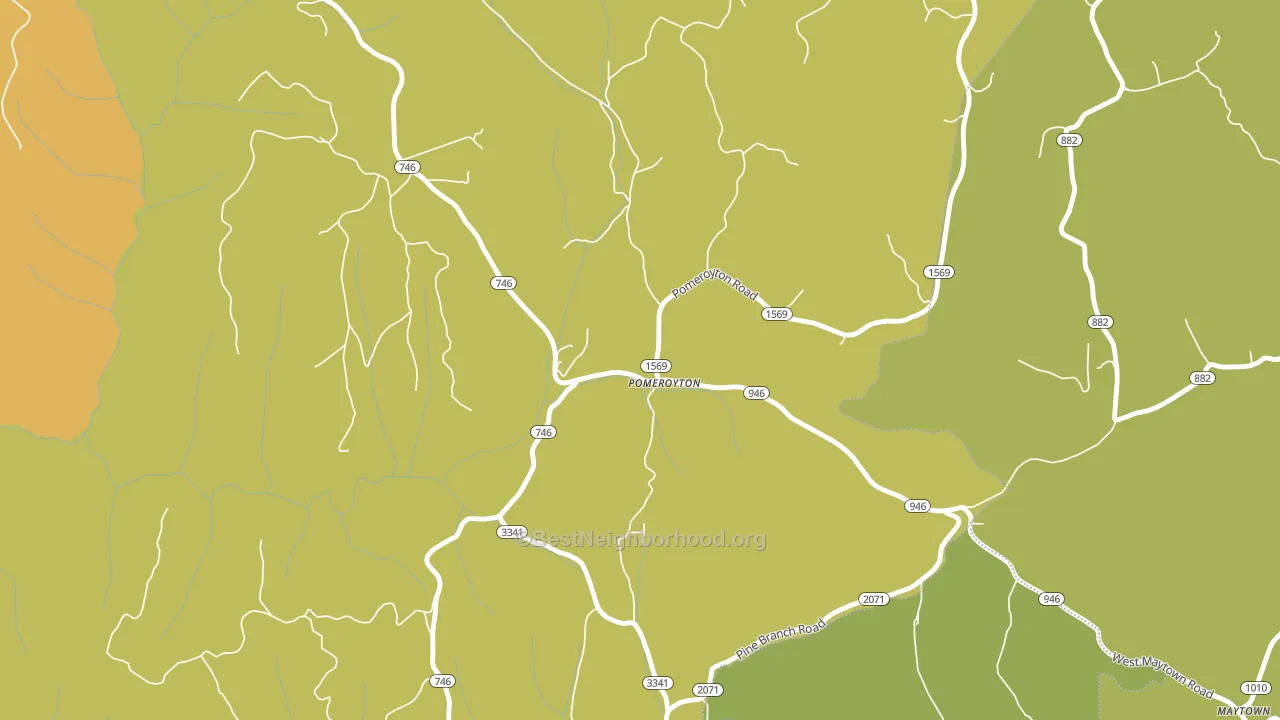 Pomeroyton, KY block-group voter-turnout map