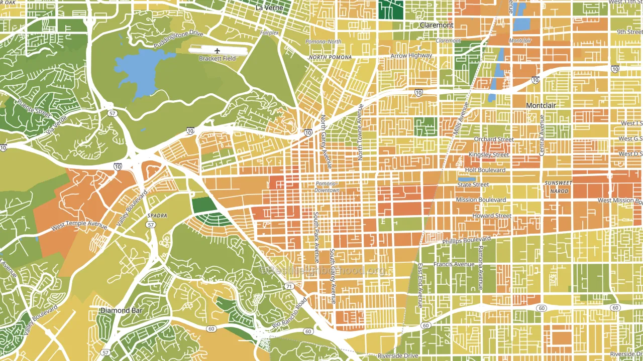 Pomona, CA block-group voter-turnout map