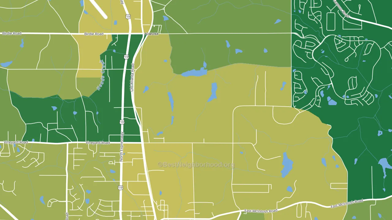 Pomona, GA block-group voter-turnout map