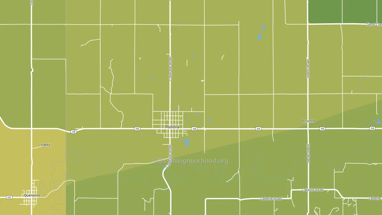 Pomona, KS block-group voter-turnout map