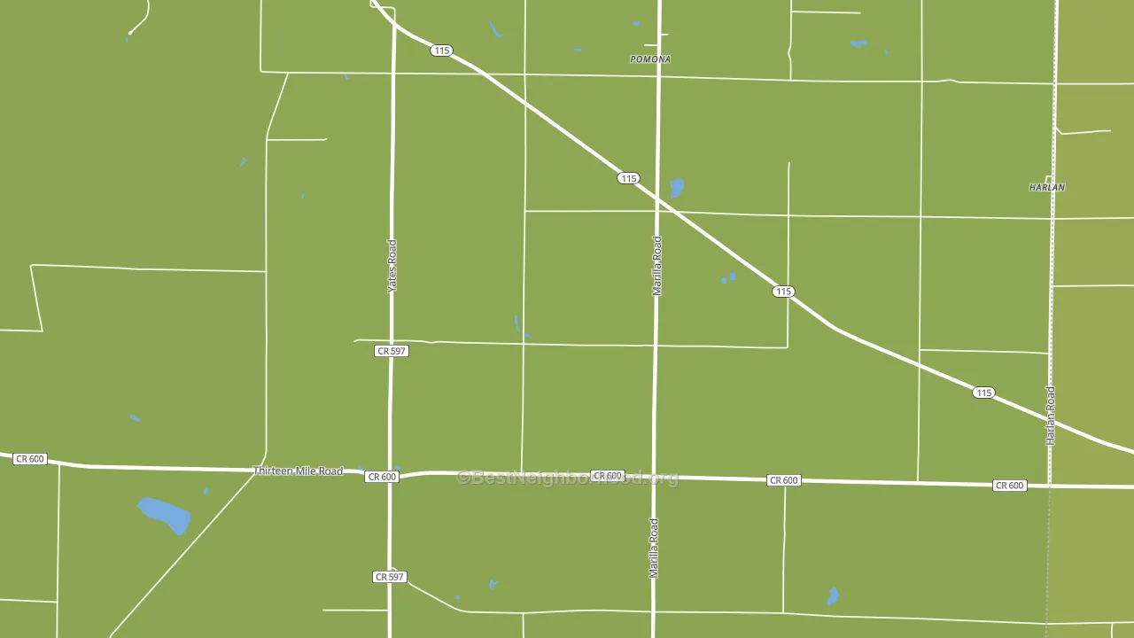 Pomona, MI block-group voter-turnout map