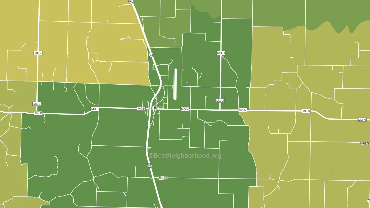 Pomona, MO block-group voter-turnout map