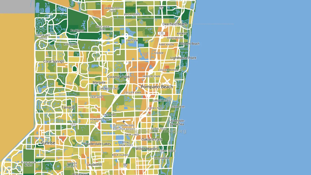 Pompano Beach, FL block-group voter-turnout map