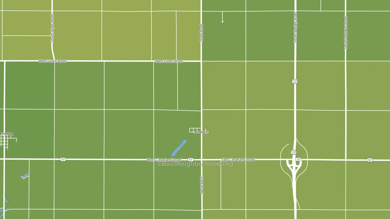 Pompeii, MI block-group voter-turnout map