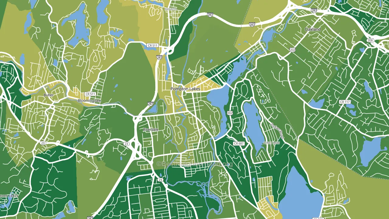 Pompton Lakes, NJ block-group voter-turnout map
