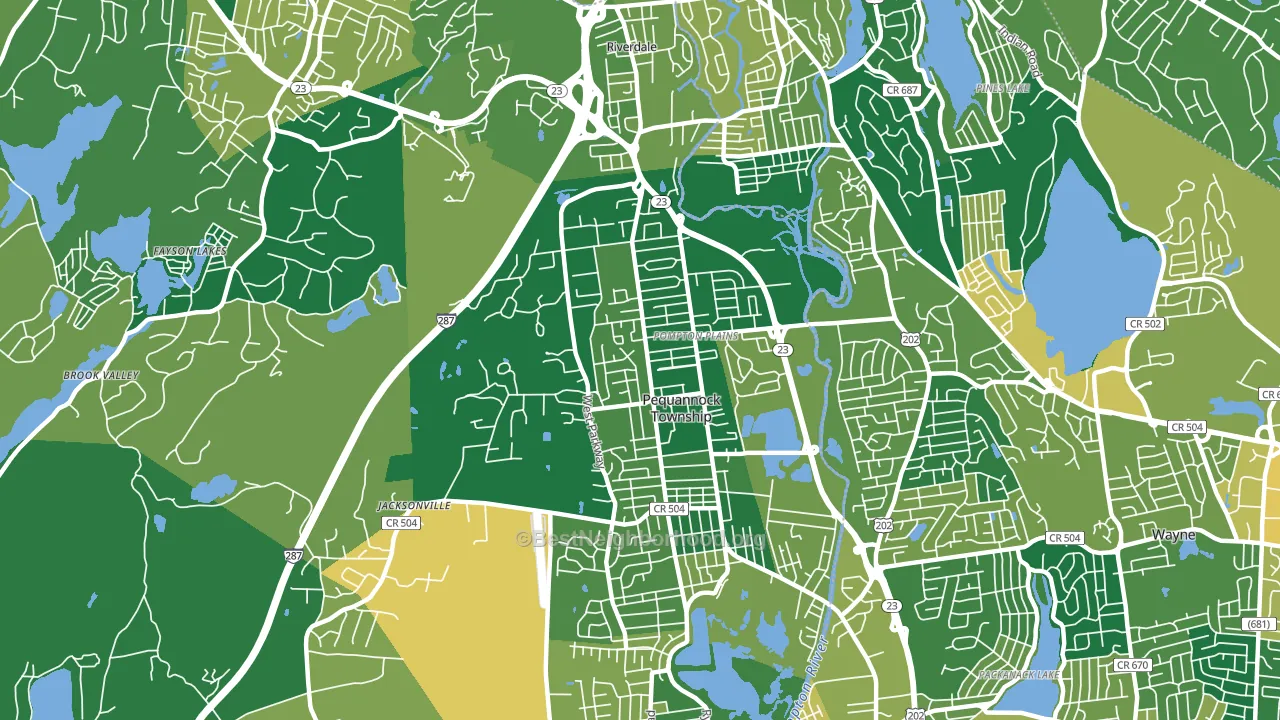 Pompton Plains, NJ block-group voter-turnout map