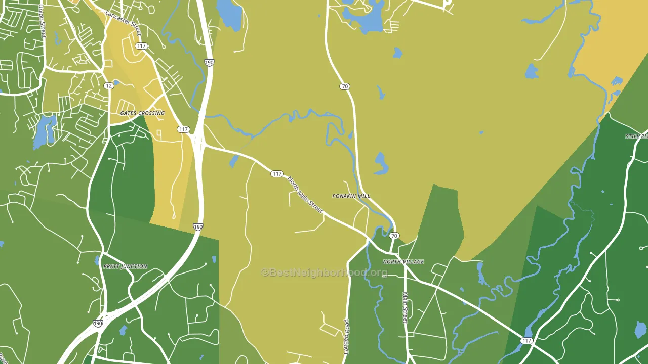 Ponakin Mill, MA block-group voter-turnout map