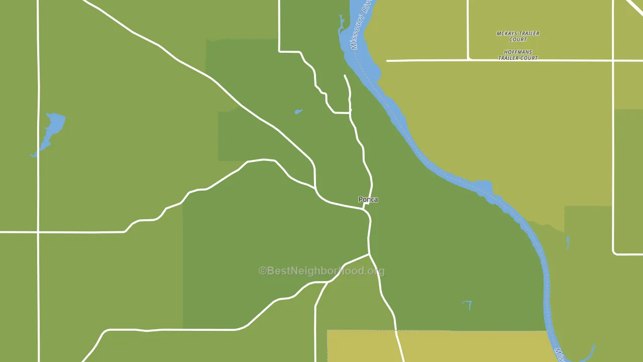 Ponca, NE block-group voter-turnout map