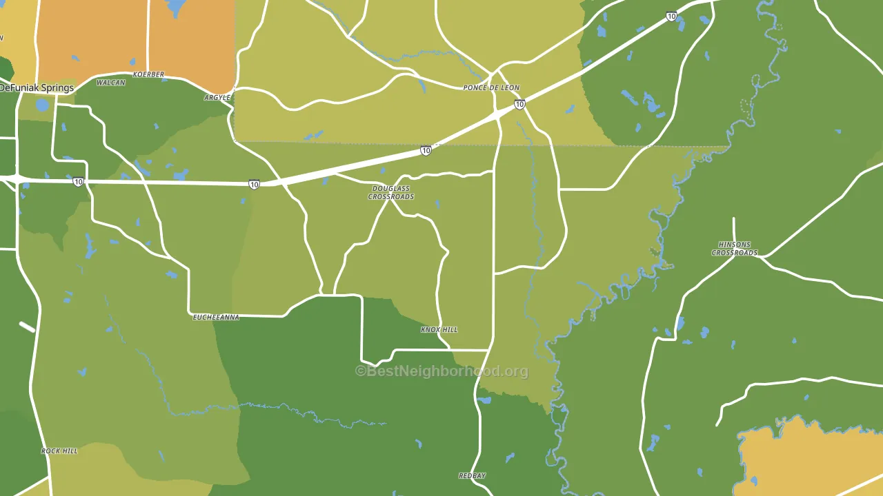 Ponce de Leon, FL block-group voter-turnout map
