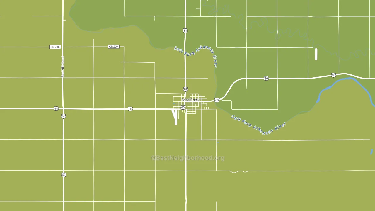 Pond Creek, OK block-group voter-turnout map