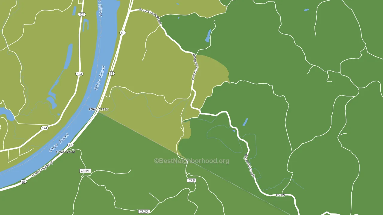 Pond Creek, WV block-group voter-turnout map