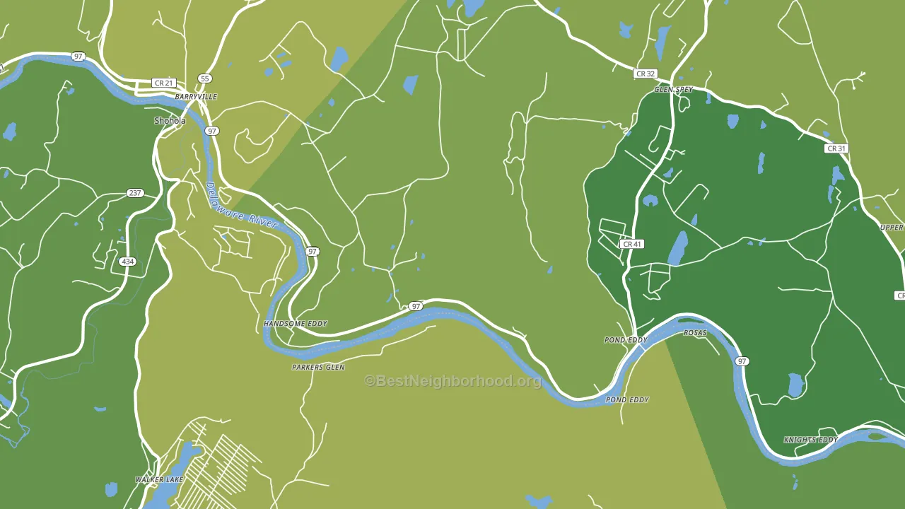 Pond Eddy, NY block-group voter-turnout map
