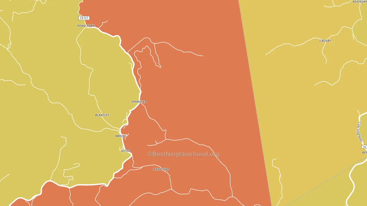 Pond Gap, WV block-group voter-turnout map