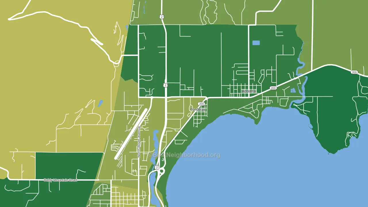 Ponderay, ID block-group voter-turnout map