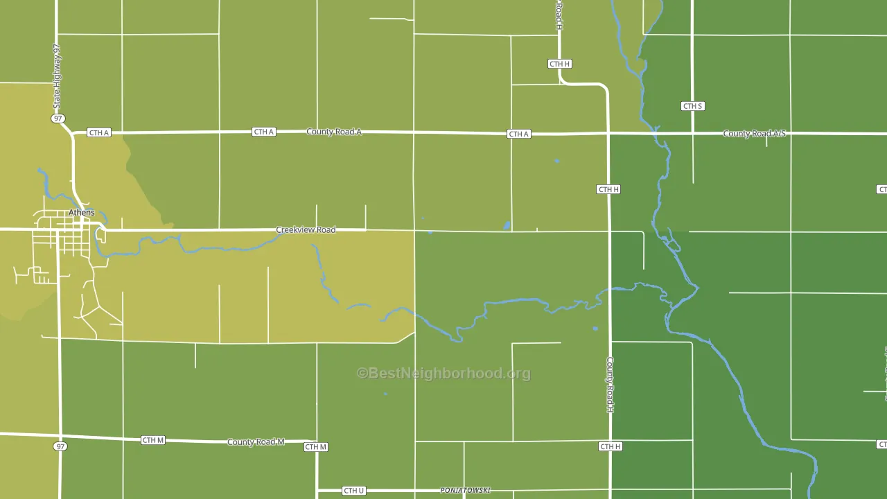 Poniatowski, WI block-group voter-turnout map