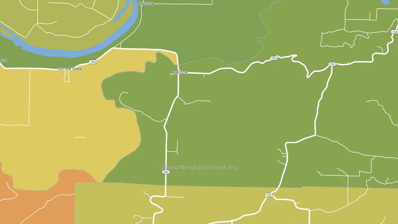 Pontoon, AR block-group voter-turnout map