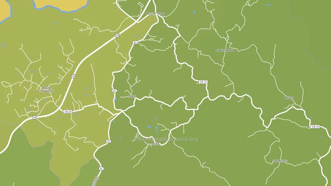 Pool, WV block-group voter-turnout map