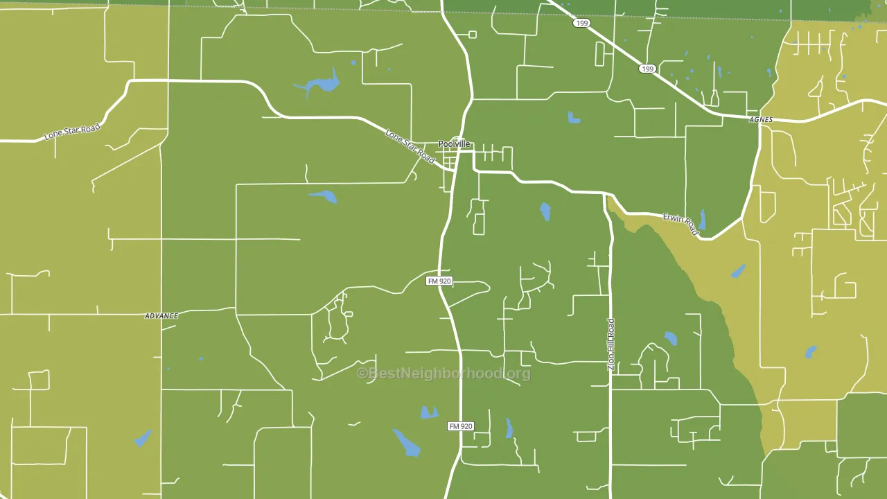 Poolville, TX block-group voter-turnout map