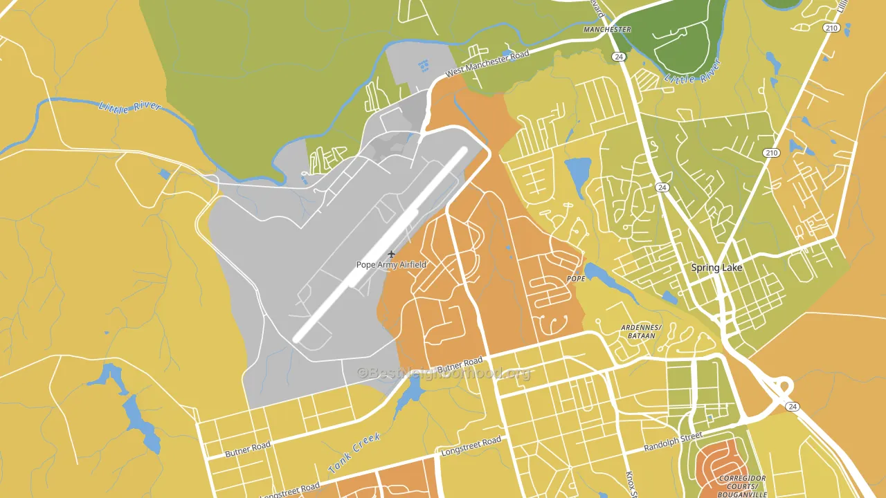 Pope Air Force Base, NC block-group voter-turnout map