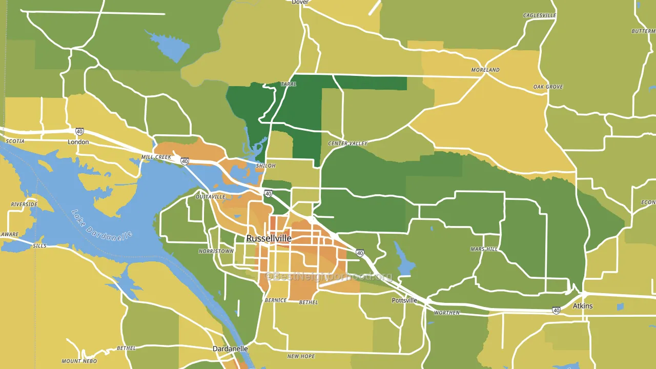 Pope County, AR block-group voter-turnout map