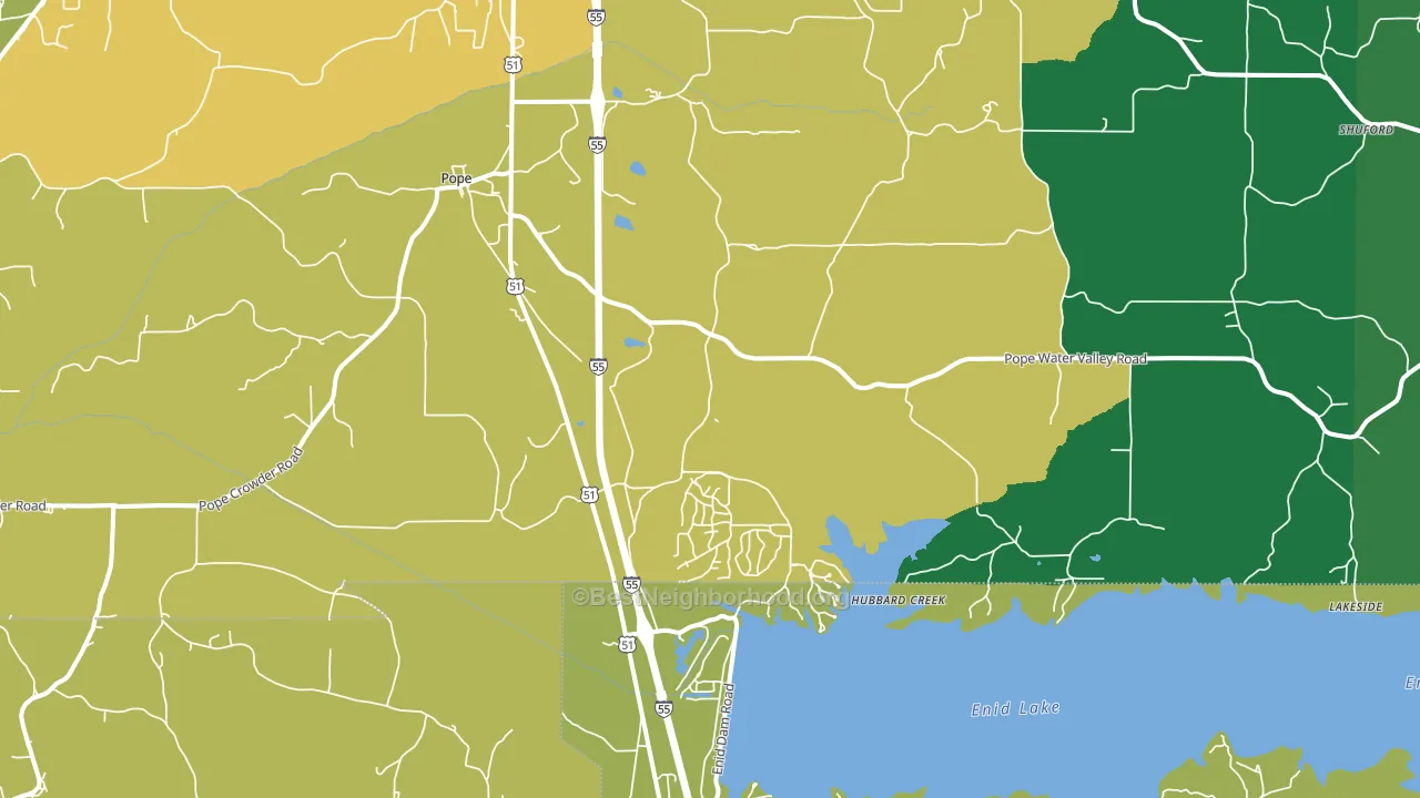 Pope, MS block-group voter-turnout map