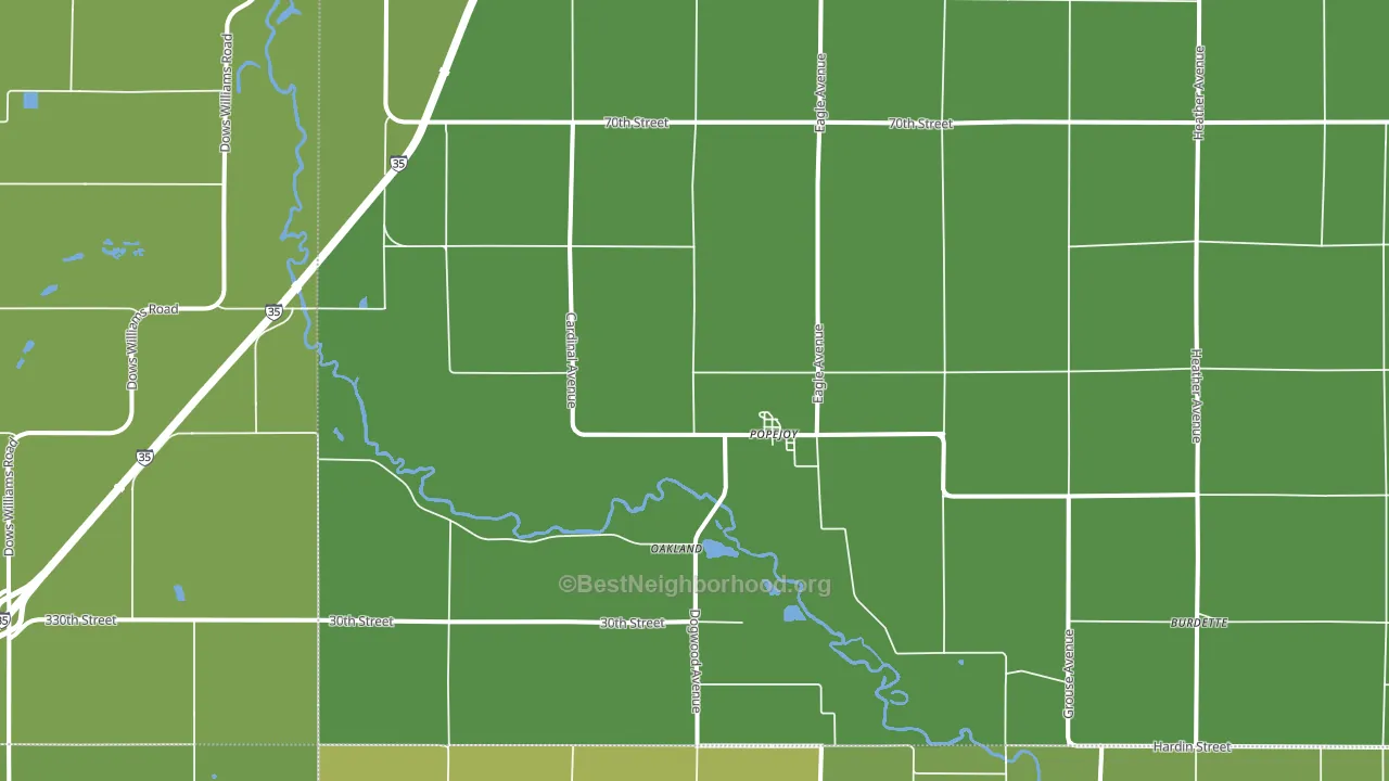 Popejoy, IA block-group voter-turnout map
