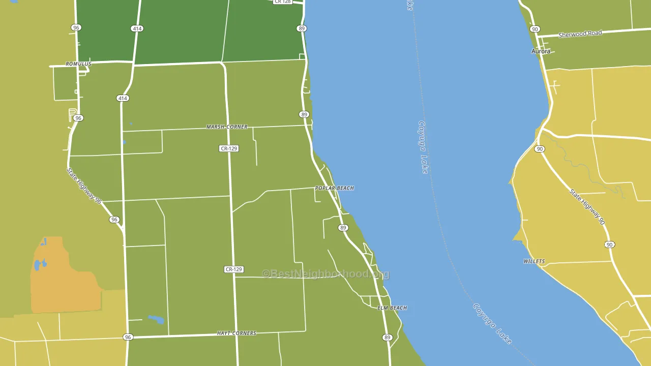 Poplar Beach, NY block-group voter-turnout map