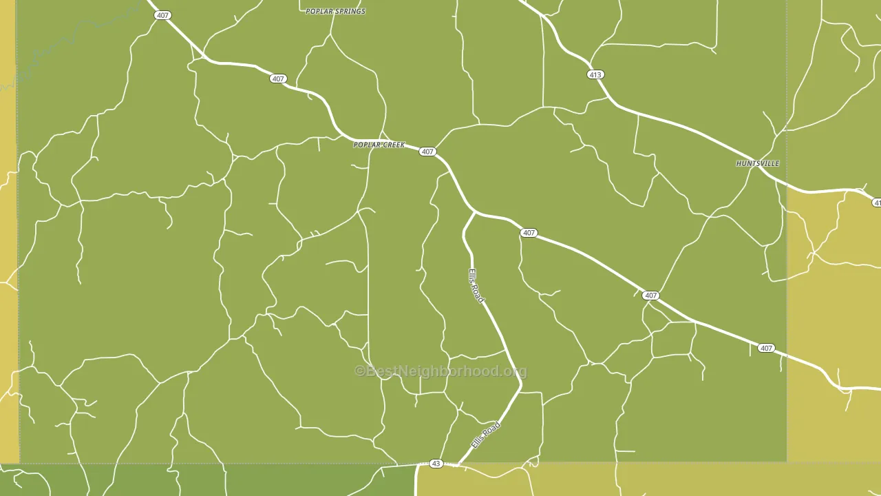 Poplar Creek, MS block-group voter-turnout map