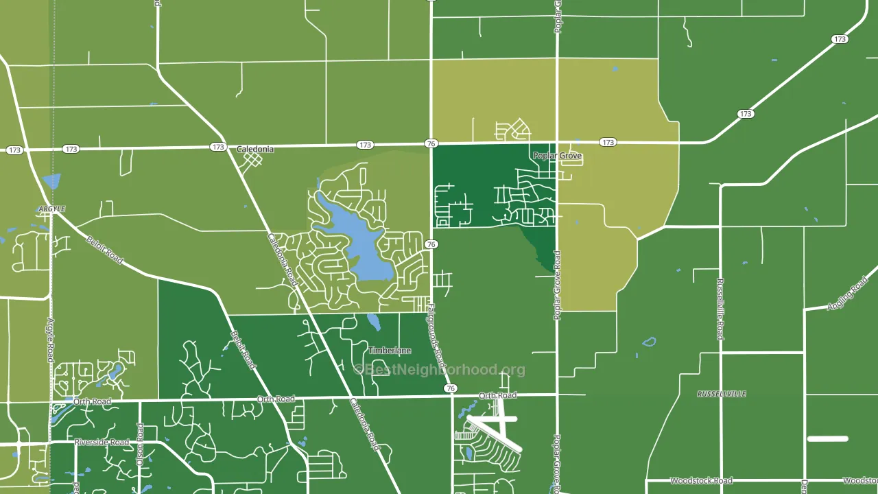 Poplar Grove, IL block-group voter-turnout map