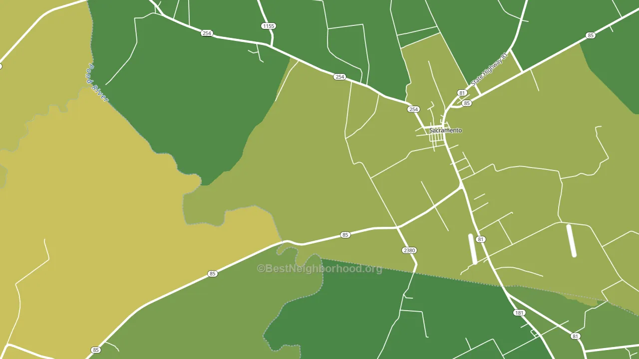 Poplar Grove, KY block-group voter-turnout map