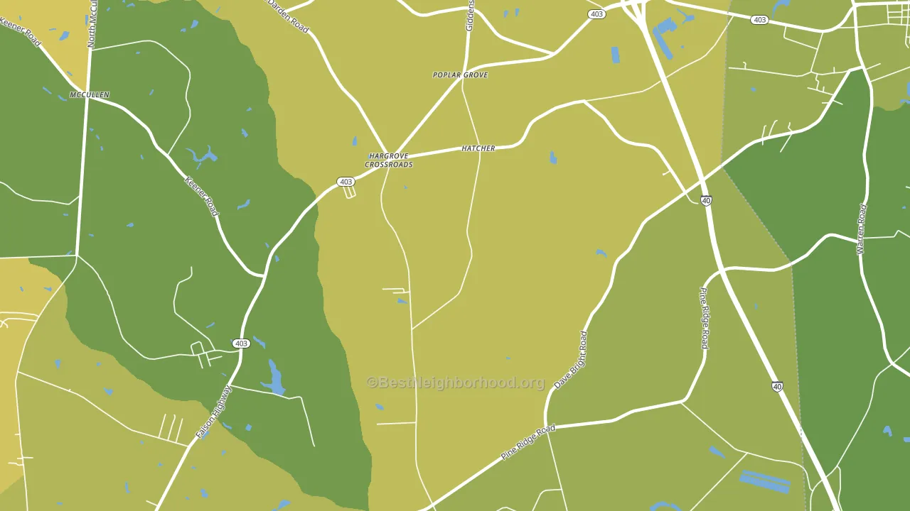 Poplar Grove, NC block-group voter-turnout map