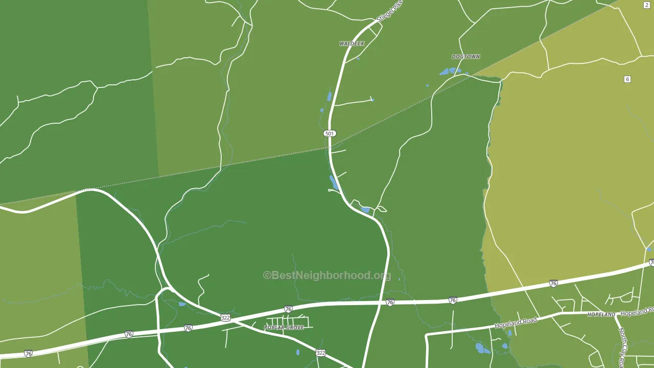 Poplar Grove, PA block-group voter-turnout map
