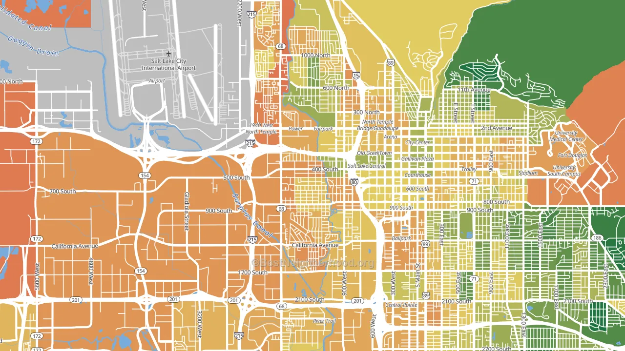 Poplar Grove, Salt Lake City, UT block-group voter-turnout map
