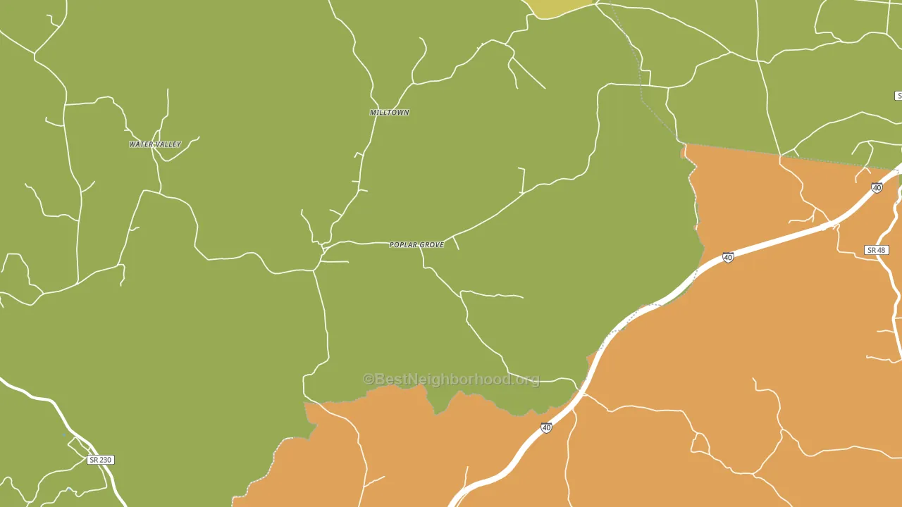 Poplar Grove, TN block-group voter-turnout map